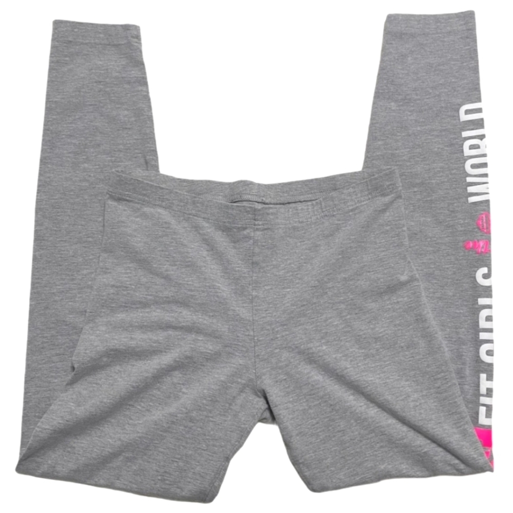 American Apparel Grey Fit Girls Run The World Leggings Size L